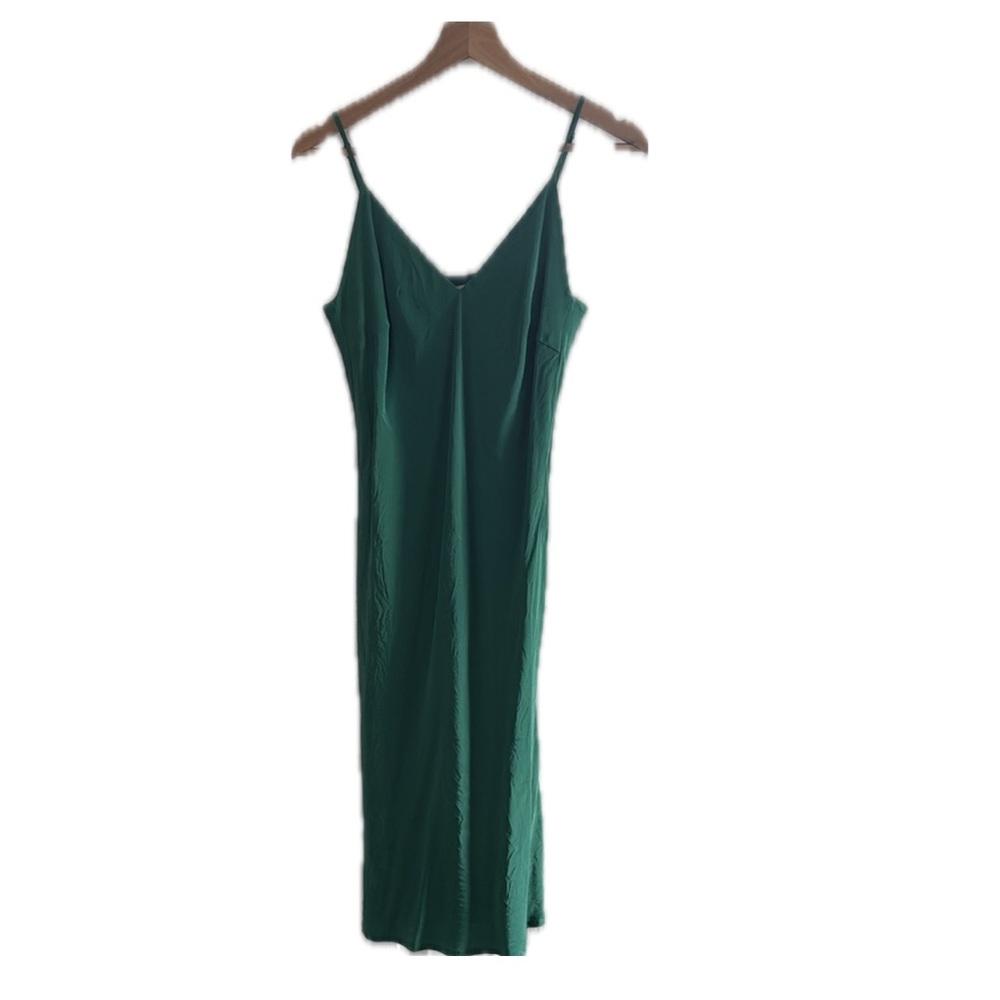 Gold Hawk Emerald Green Silk Dress XS